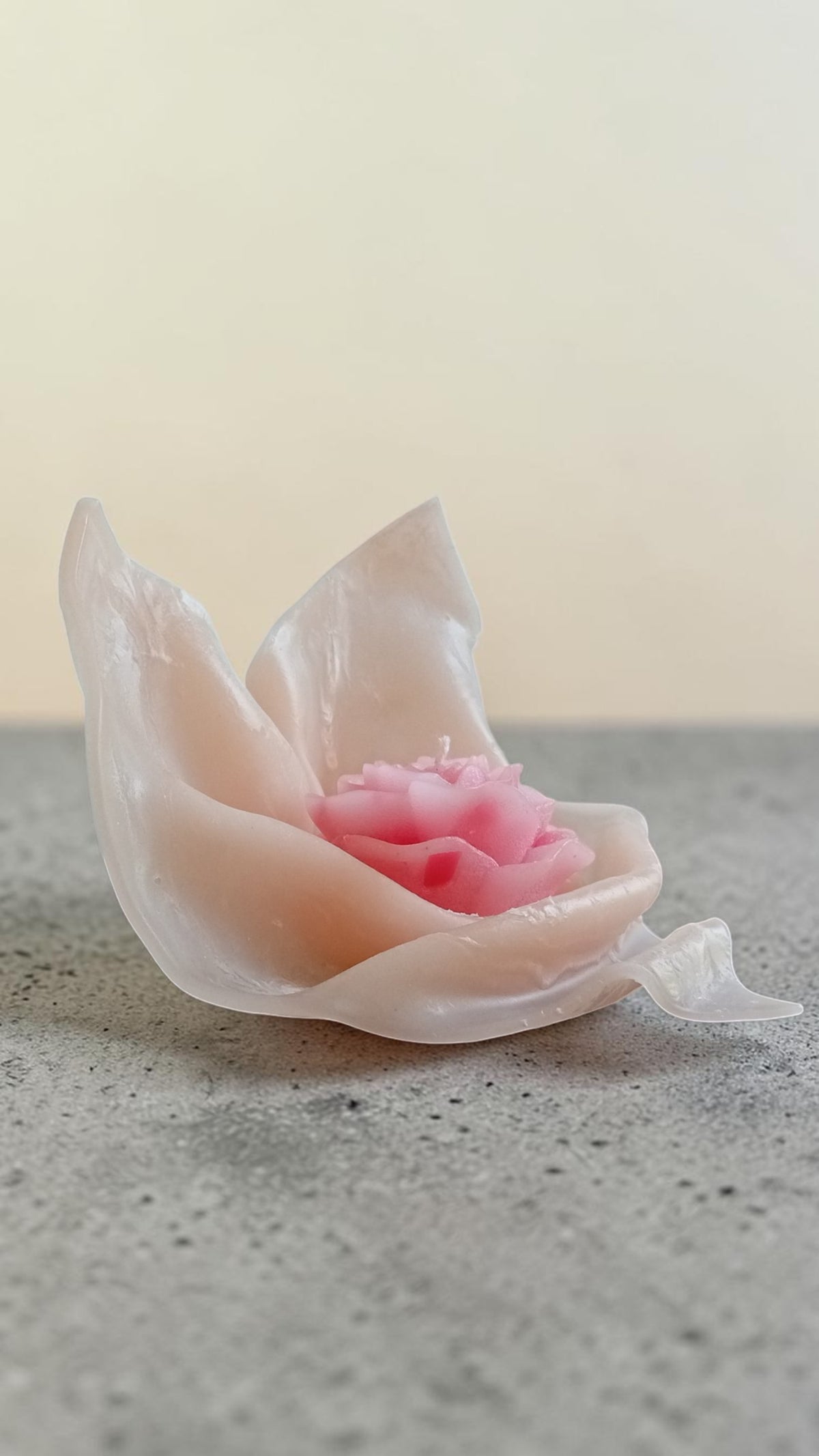 Handmade Sculpture Art Butterfly Rose Candle