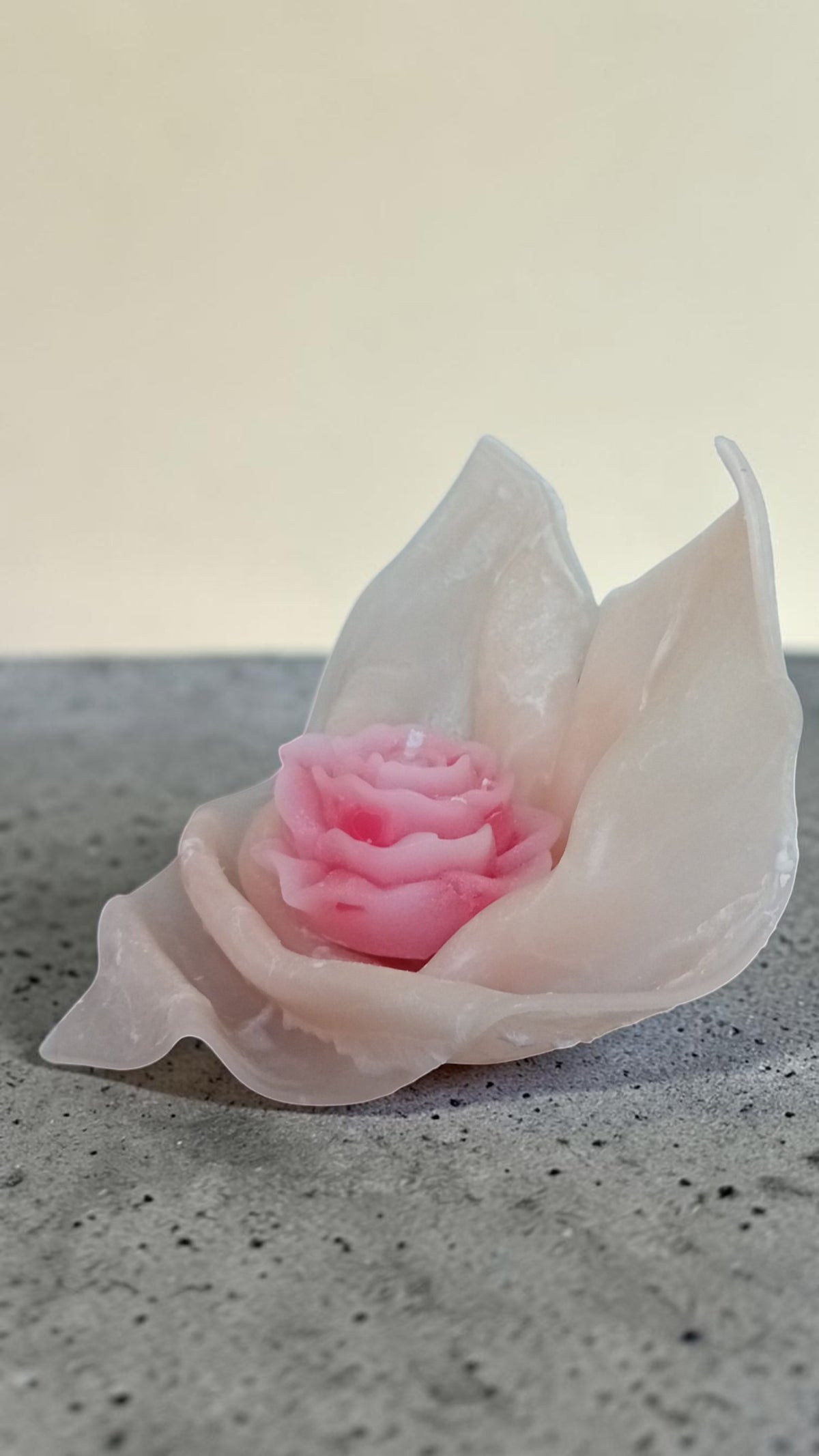 Handmade Sculpture Art Butterfly Rose Candle