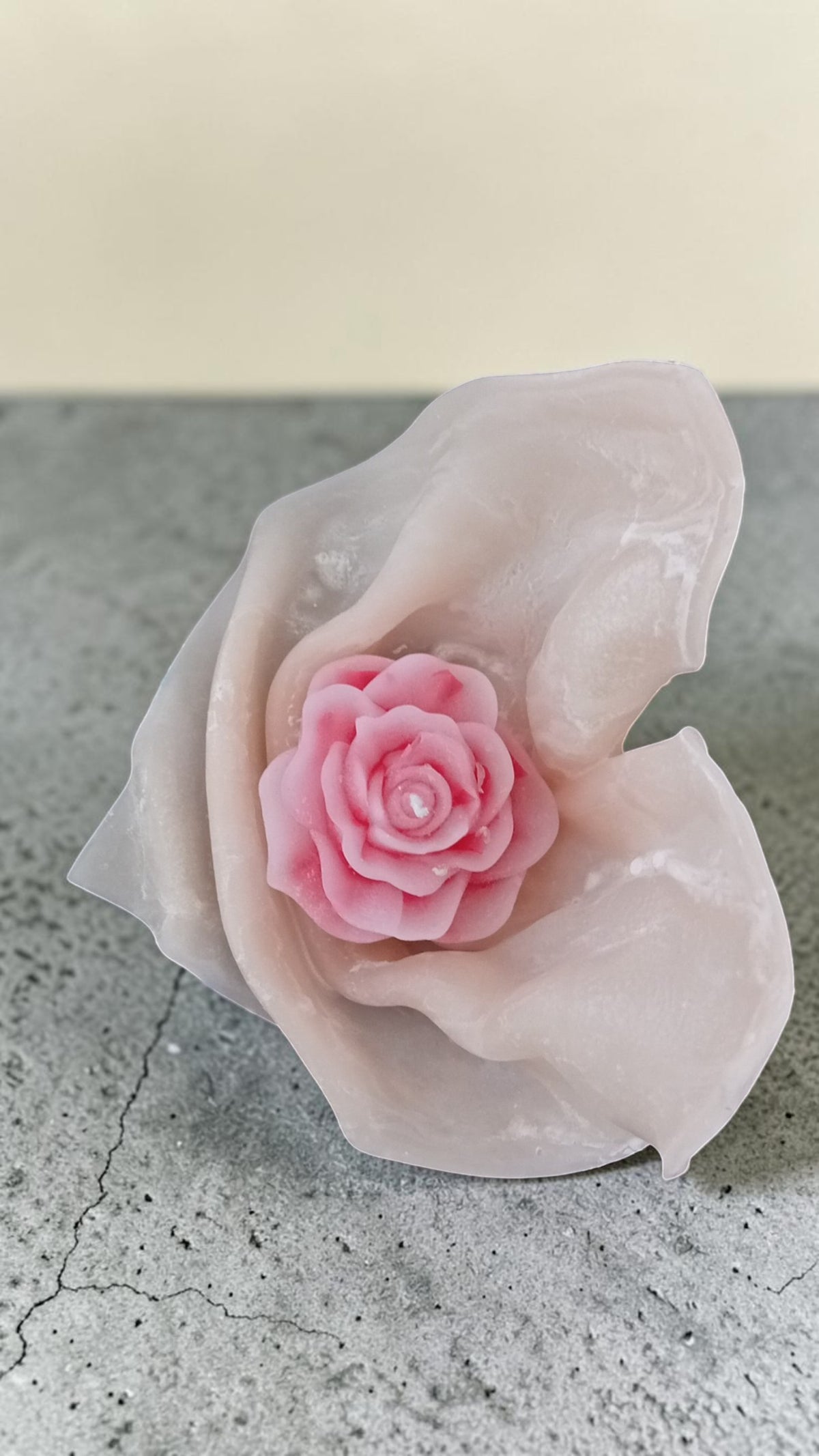 Handmade Sculpture Art Butterfly Rose Candle