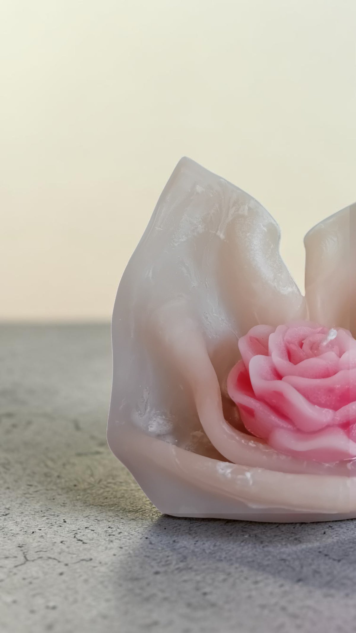 Handmade Sculpture Art Butterfly Rose Candle