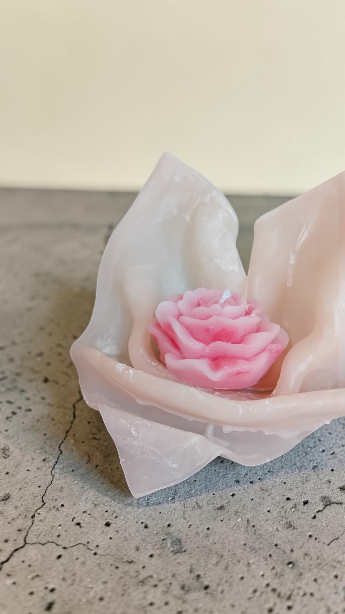 Handmade Sculpture Art Butterfly Rose Candle