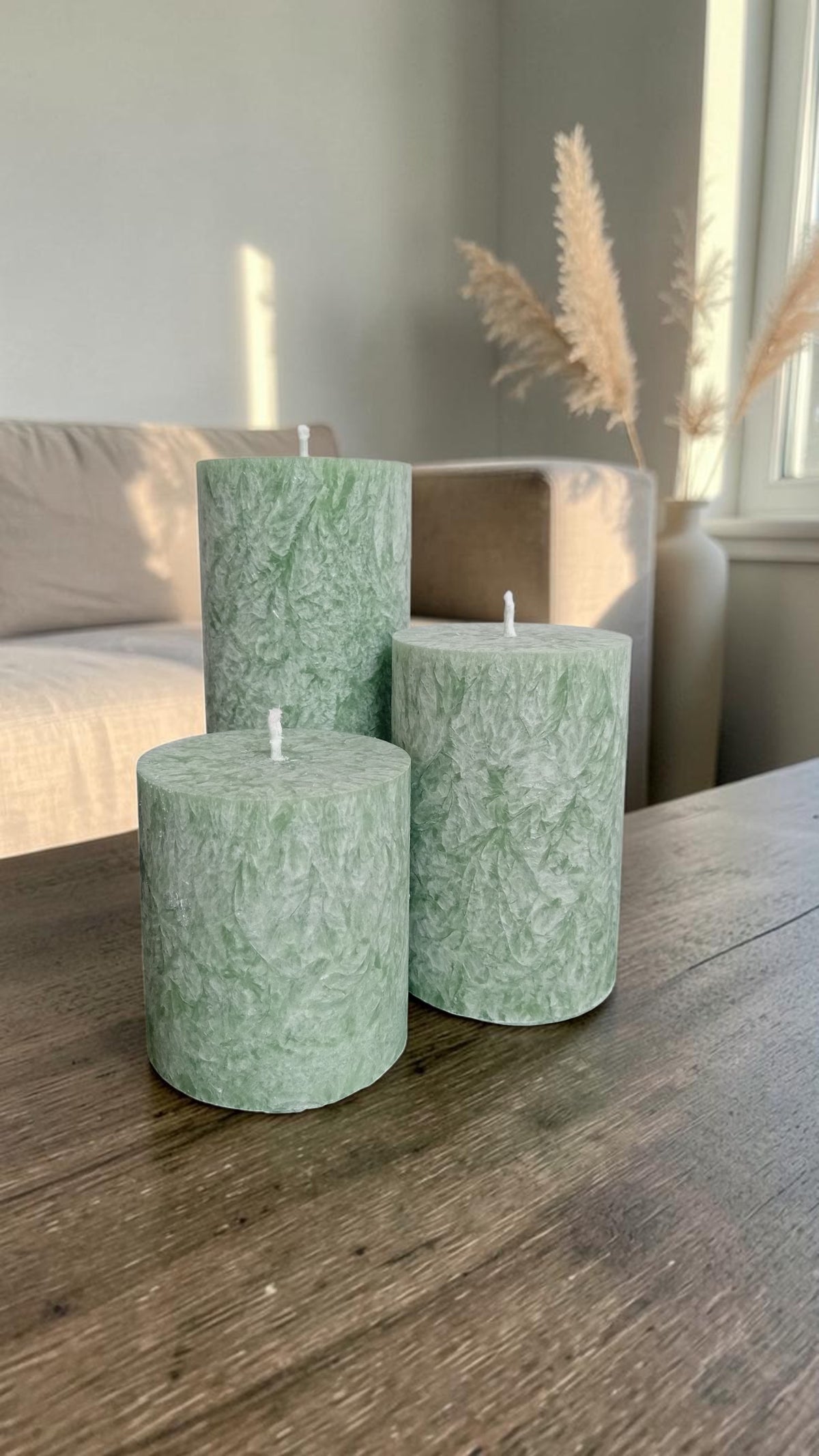 Satin Ice Candle Red 7 cm Set