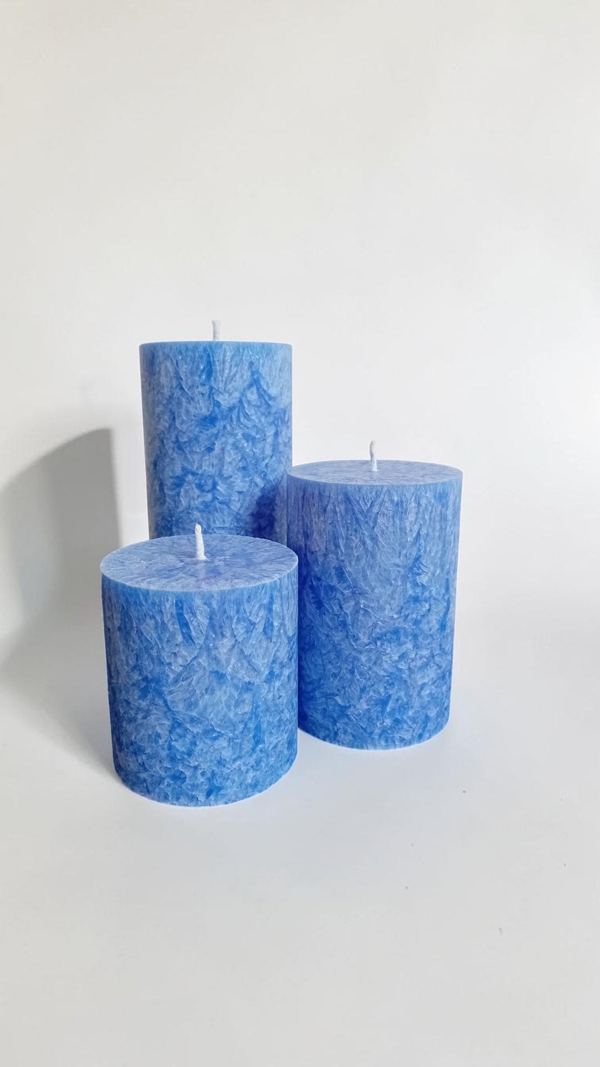 Satin Ice Palmwax Candle Blue Set of 3