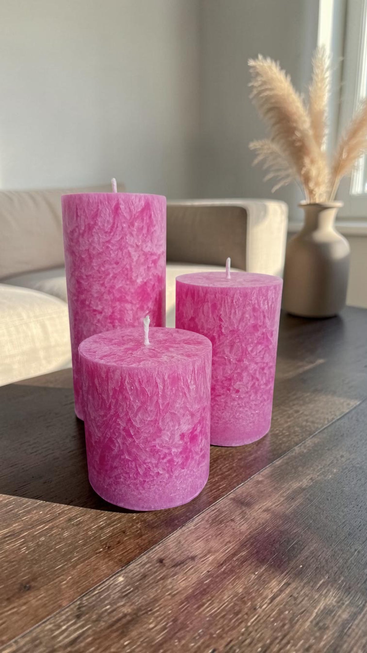 Satin Ice Red Candle 7 cm Set