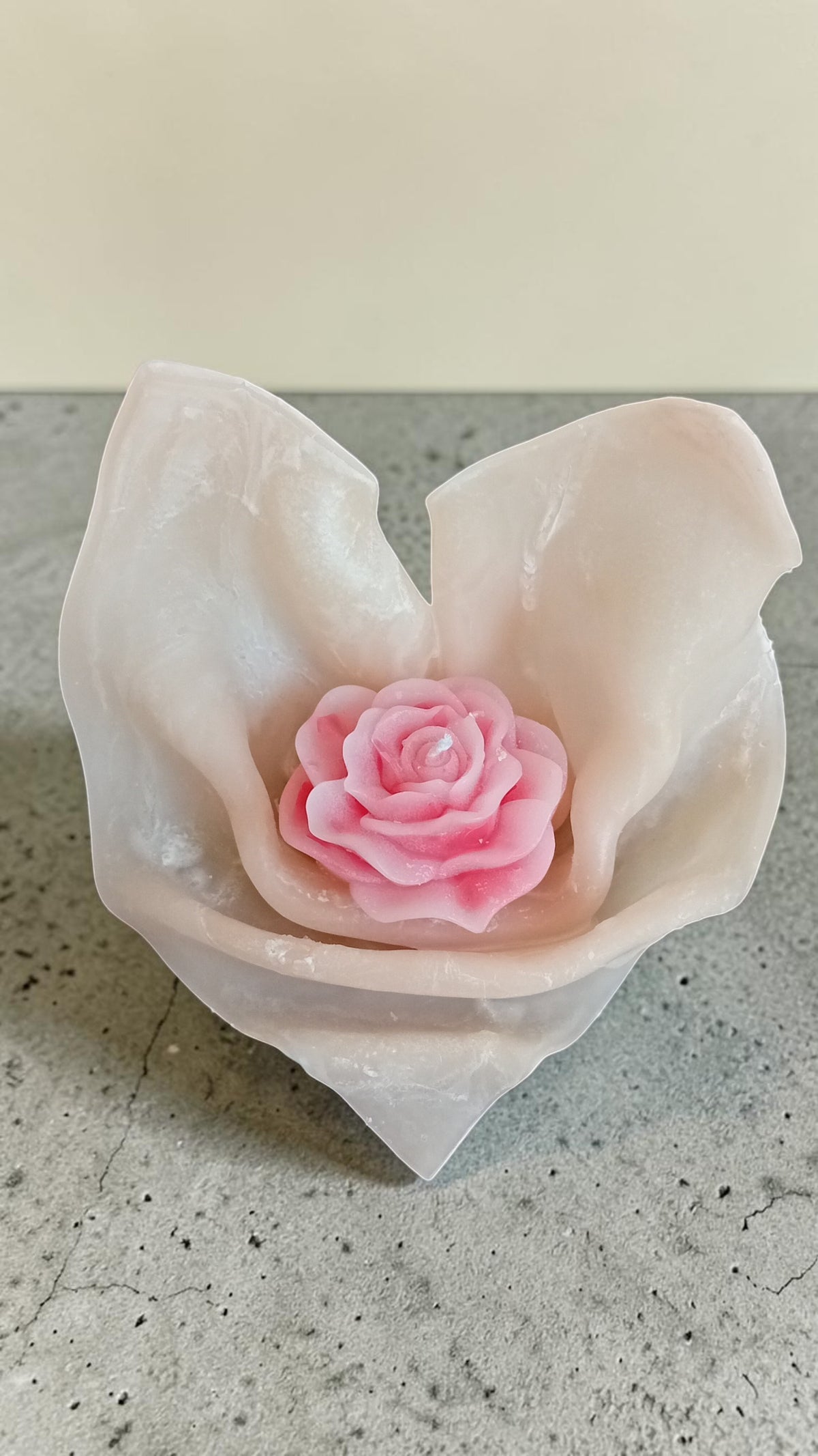 Handmade Sculpture Art Butterfly Rose Candle