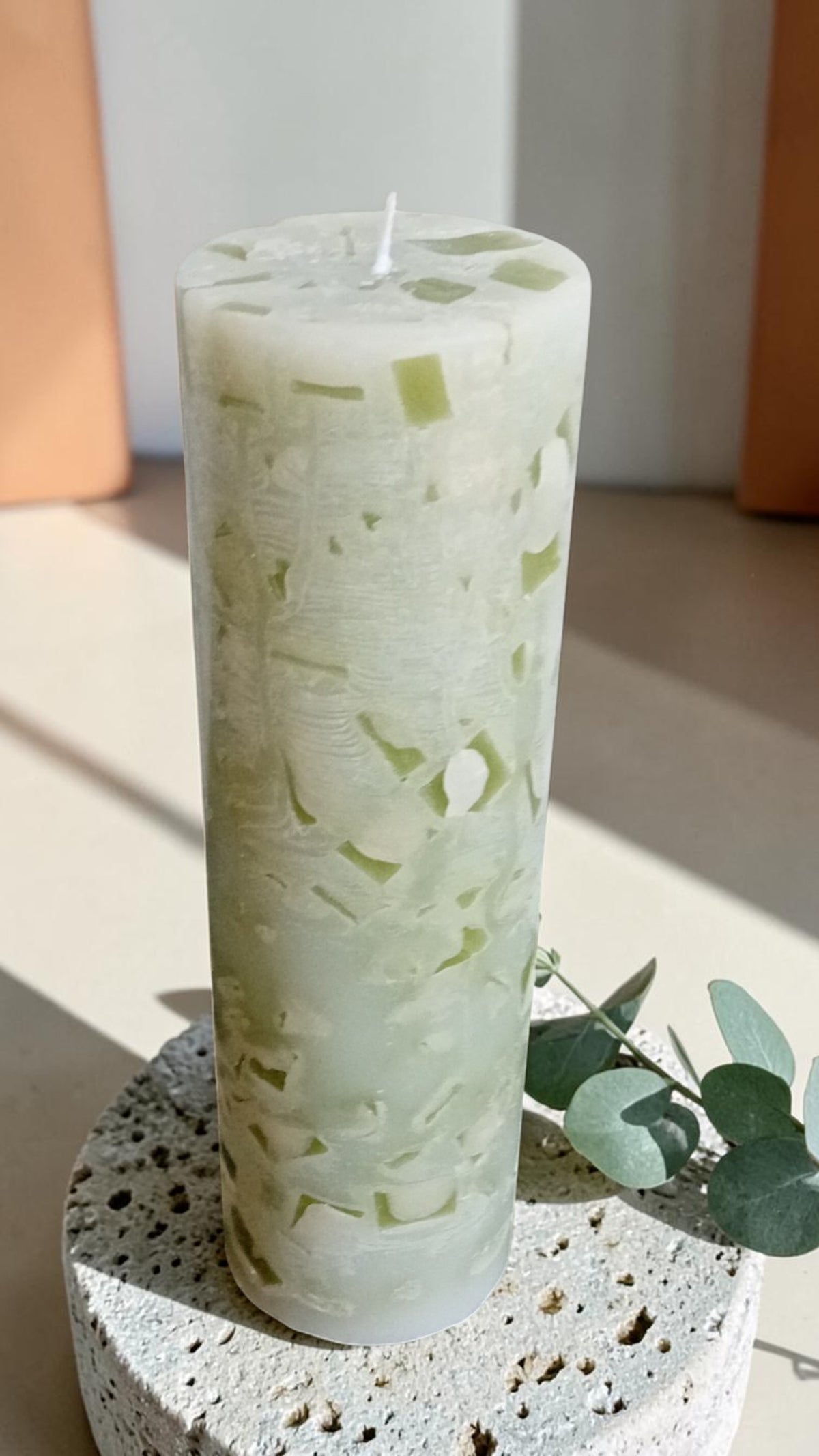 Terrazzo Mosaic Olive Green Candle